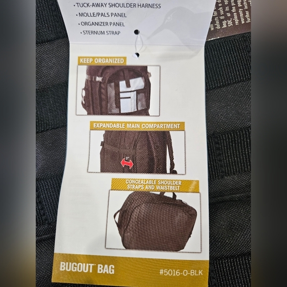 Sandpiper of California Black Military Mens Hiking Bugout Bag NEW - Picture 6 of 16